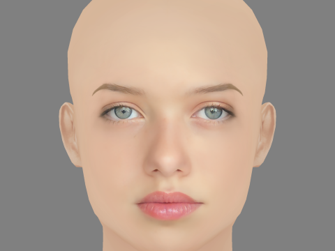 Violet McGraw Head - No Hair - Low poly head for game 3D Modell
