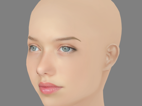 Violet McGraw Head - No Hair - Low poly head for game 3D Modell