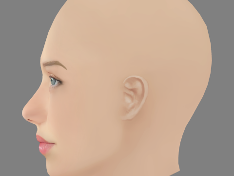 Violet McGraw Head - No Hair - Low poly head for game 3D Modell