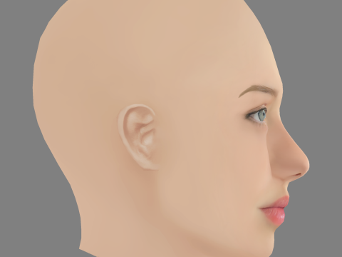 Violet McGraw Head - No Hair - Low poly head for game 3D Modell