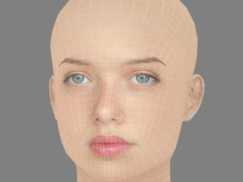 Violet McGraw Head - No Hair - Low poly head for game 3D Modell