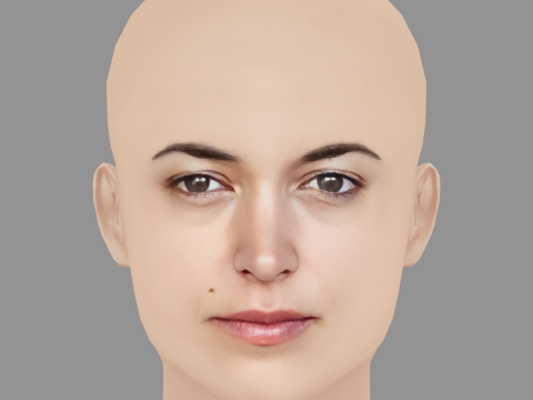 Vimala Pons Head - No Hair - Low poly head for game 3Dモデル