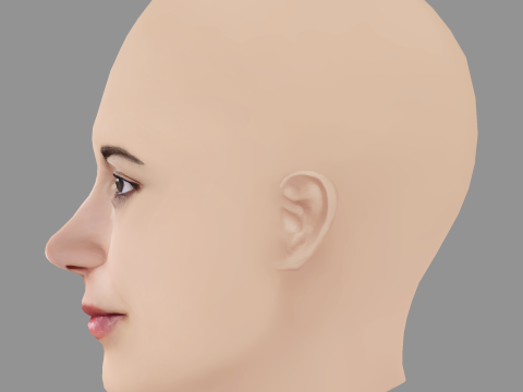 Vimala Pons Head - No Hair - Low poly head for game 3Dモデル