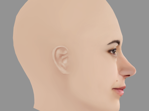 Vimala Pons Head - No Hair - Low poly head for game 3Dモデル