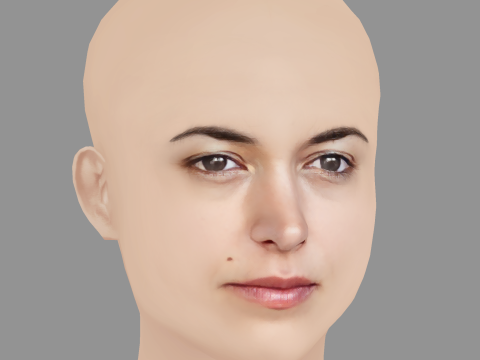 Vimala Pons Head - No Hair - Low poly head for game 3Dモデル