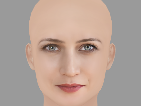 Viktoriya Isakova Head - No Hair - Low poly head for game 3D 模型