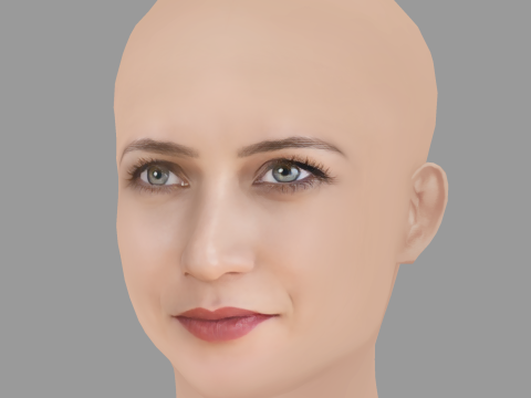 Viktoriya Isakova Head - No Hair - Low poly head for game 3D 模型