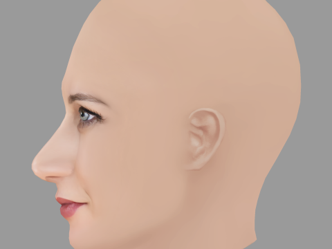Viktoriya Isakova Head - No Hair - Low poly head for game 3D 模型