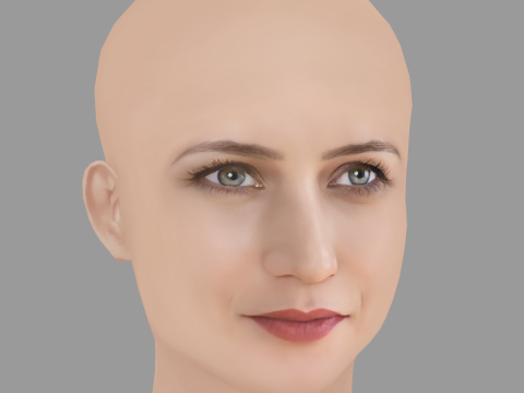 Viktoriya Isakova Head - No Hair - Low poly head for game 3D 模型