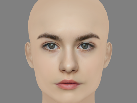 Veronika Ustimova Head - No Hair - Low poly head for game Modèle 3D