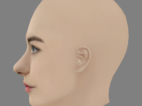 Veronika Ustimova Head - No Hair - Low poly head for game Modèle 3D