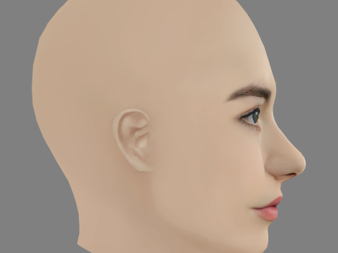 Veronika Ustimova Head - No Hair - Low poly head for game Modèle 3D