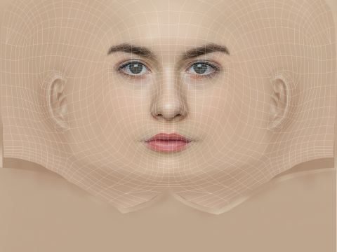 Veronika Ustimova Head - No Hair - Low poly head for game Modèle 3D