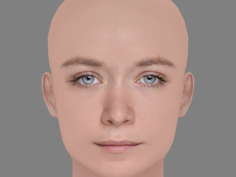Varvara Borodina Head - No Hair - Low poly head for game 3Dモデル