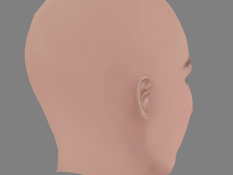 Varvara Borodina Head - No Hair - Low poly head for game 3Dモデル