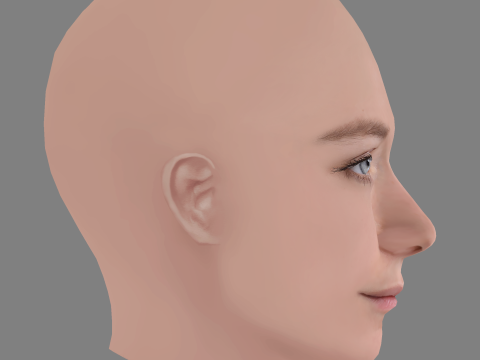 Varvara Borodina Head - No Hair - Low poly head for game 3Dモデル