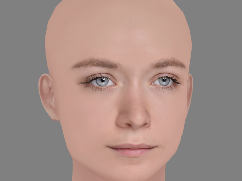 Varvara Borodina Head - No Hair - Low poly head for game 3Dモデル