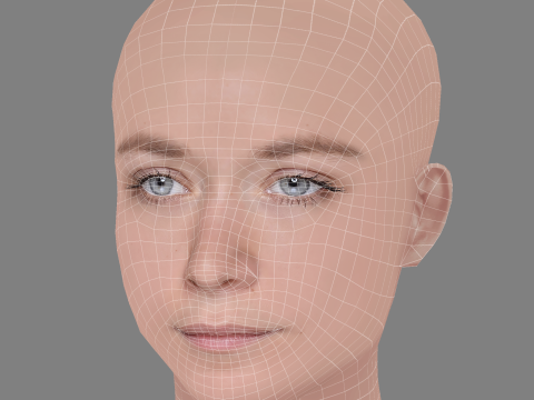 Varvara Borodina Head - No Hair - Low poly head for game 3Dモデル