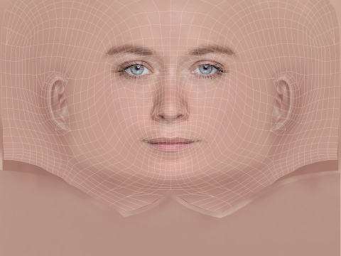 Varvara Borodina Head - No Hair - Low poly head for game 3Dモデル