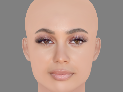 Vanessa Morgan Head - No Hair - Low poly head for game 3D 模型