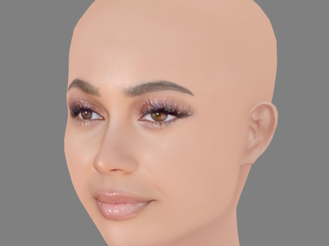 Vanessa Morgan Head - No Hair - Low poly head for game 3D 模型