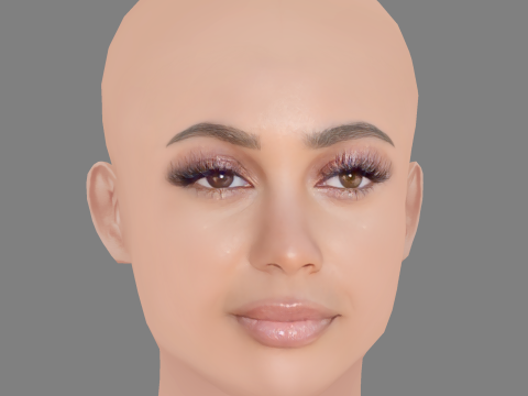 Vanessa Morgan Head - No Hair - Low poly head for game 3D 模型