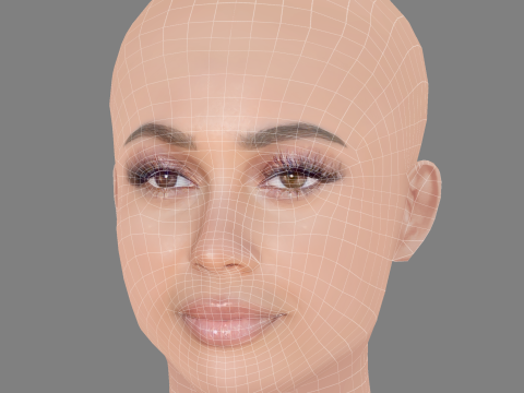 Vanessa Morgan Head - No Hair - Low poly head for game 3D 模型
