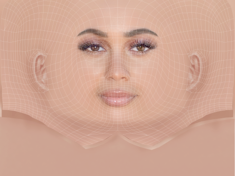Vanessa Morgan Head - No Hair - Low poly head for game 3D 模型