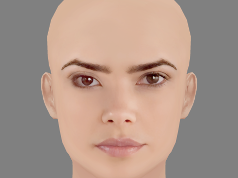 Vanessa Giacomo Head - No Hair - Low poly head for game 3D Model