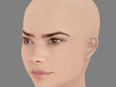 Vanessa Giacomo Head - No Hair - Low poly head for game 3D Model