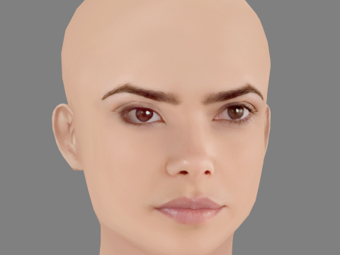Vanessa Giacomo Head - No Hair - Low poly head for game 3D Model
