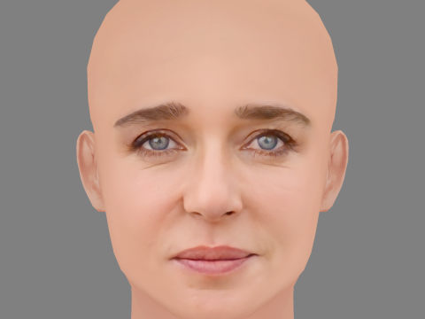 Valeria Golino Head - No Hair - Low poly head for game Model 3D