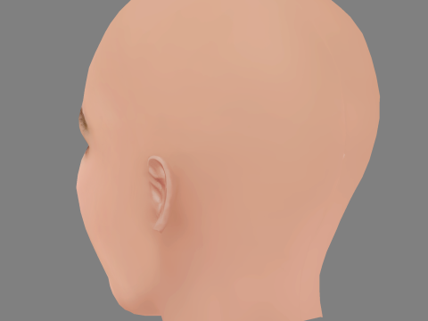 Valeria Golino Head - No Hair - Low poly head for game Model 3D