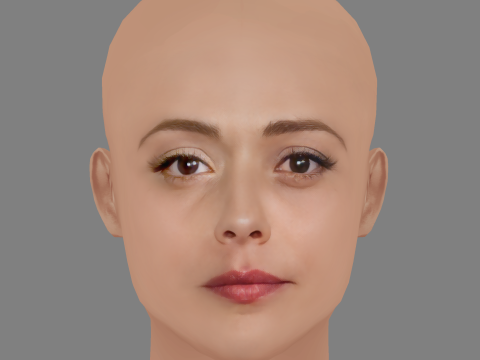 Valeria Bilello Head - No Hair - Low poly head for game 3D मॉडल