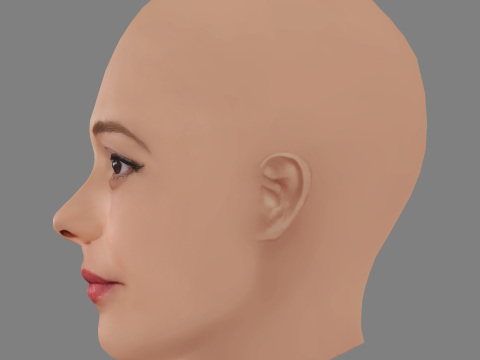 Valeria Bilello Head - No Hair - Low poly head for game 3D मॉडल