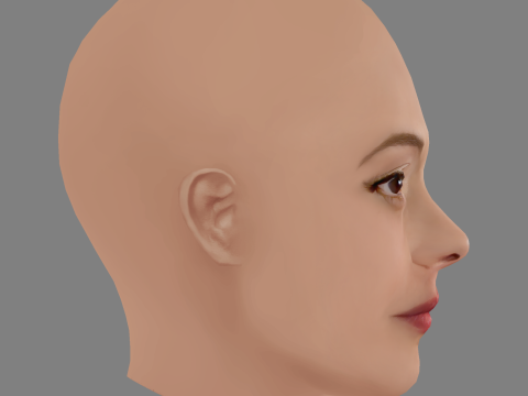 Valeria Bilello Head - No Hair - Low poly head for game 3D मॉडल