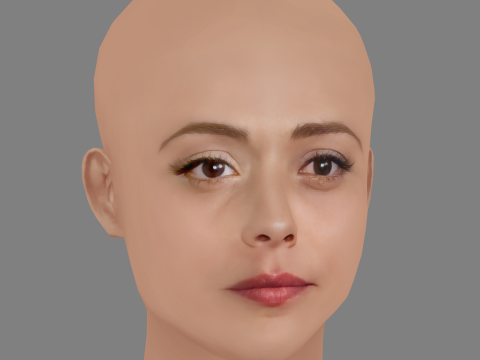 Valeria Bilello Head - No Hair - Low poly head for game 3D मॉडल