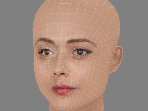 Valeria Bilello Head - No Hair - Low poly head for game 3D मॉडल