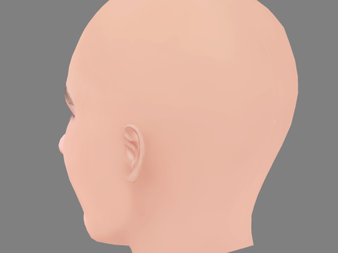 Valentina Belle Head - No Hair - Low poly head for game Model 3D