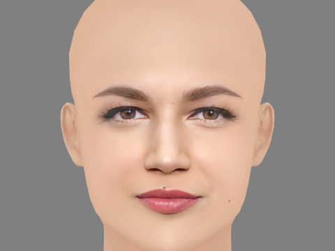 Ursula Corbero Head - No Hair - Low poly head for game 3D Model