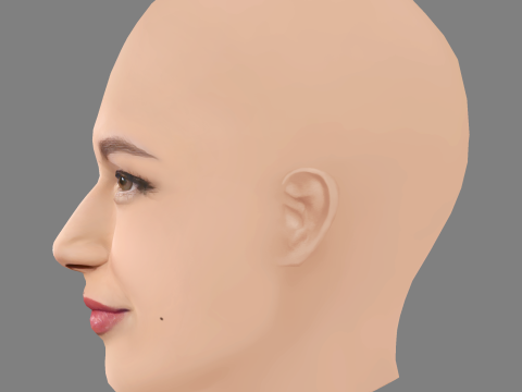 Ursula Corbero Head - No Hair - Low poly head for game 3D Model
