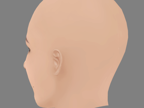 Ursula Corbero Head - No Hair - Low poly head for game 3D Model