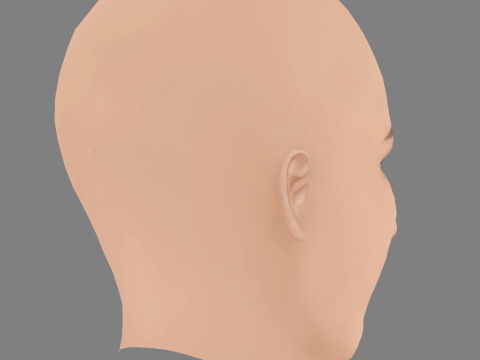 Ursula Corbero Head - No Hair - Low poly head for game 3D Model