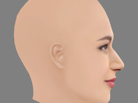 Ursula Corbero Head - No Hair - Low poly head for game 3D Model