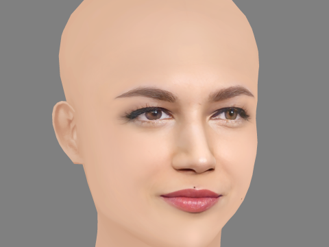Ursula Corbero Head - No Hair - Low poly head for game 3D Model