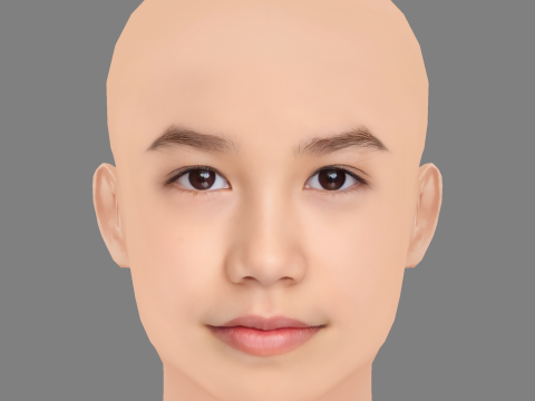 Trinity Bliss Head - No Hair - Low poly head for game 3D 模型