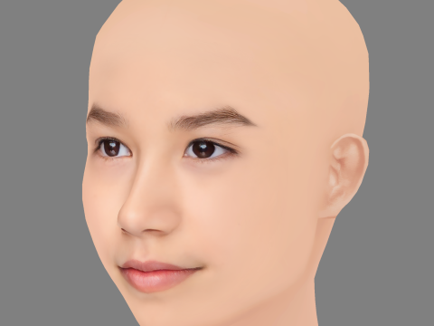 Trinity Bliss Head - No Hair - Low poly head for game 3D 模型