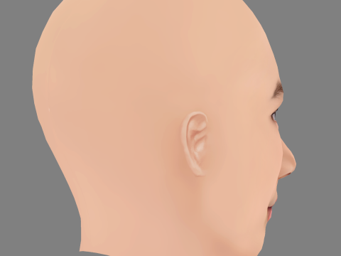 Trinity Bliss Head - No Hair - Low poly head for game 3D 模型