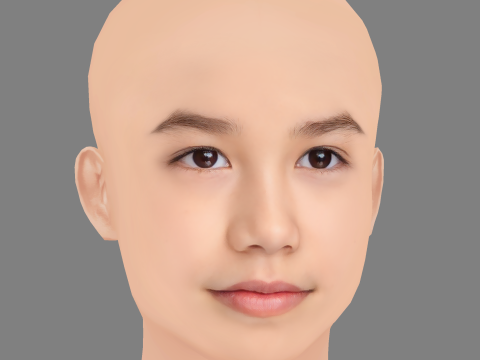Trinity Bliss Head - No Hair - Low poly head for game 3D 模型