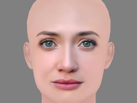 Tilly Keeper Head - No Hair - Low poly head for game Model 3D